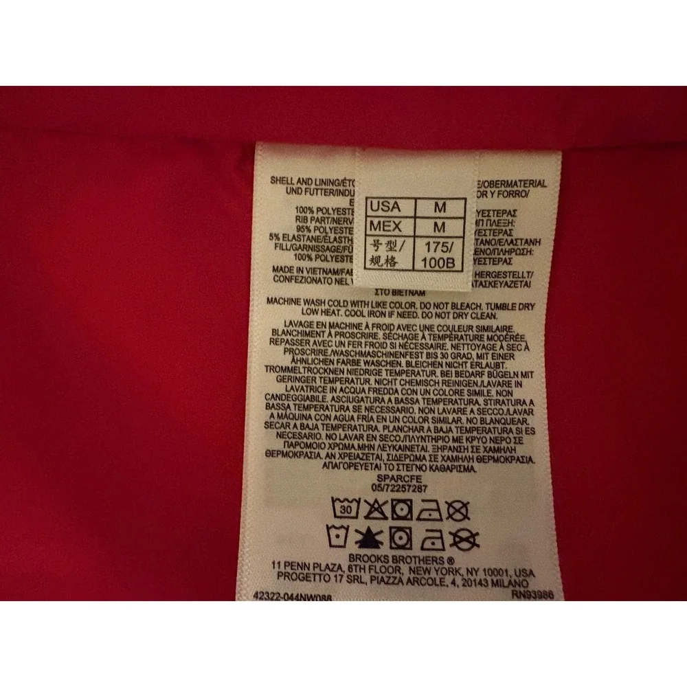 Brooks Brothers Men's Paddock Diamond Quilted Vest Red Medium Thermore NWT